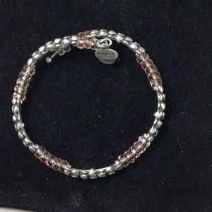 Alex and Ani pink and silver flexible bracelet.